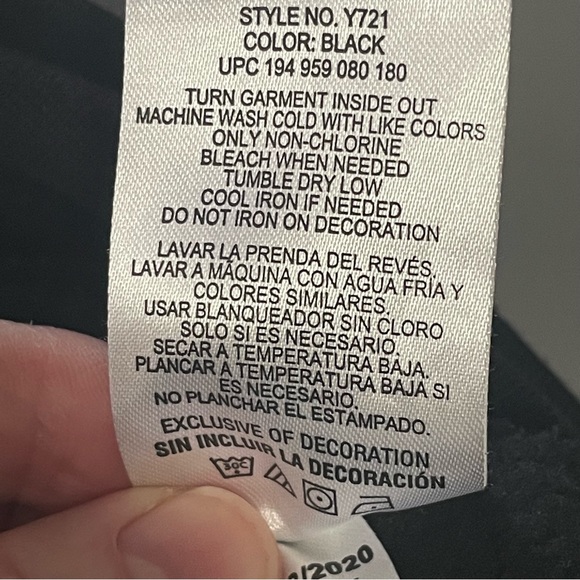 Champion Sweatshirt Hooded Front Pocket Long Sleeves Black Large - Picture 9 of 11